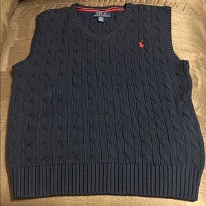 Polo by Ralph Lauren Men's Dark Blue Cable-Knit Sweater Vest